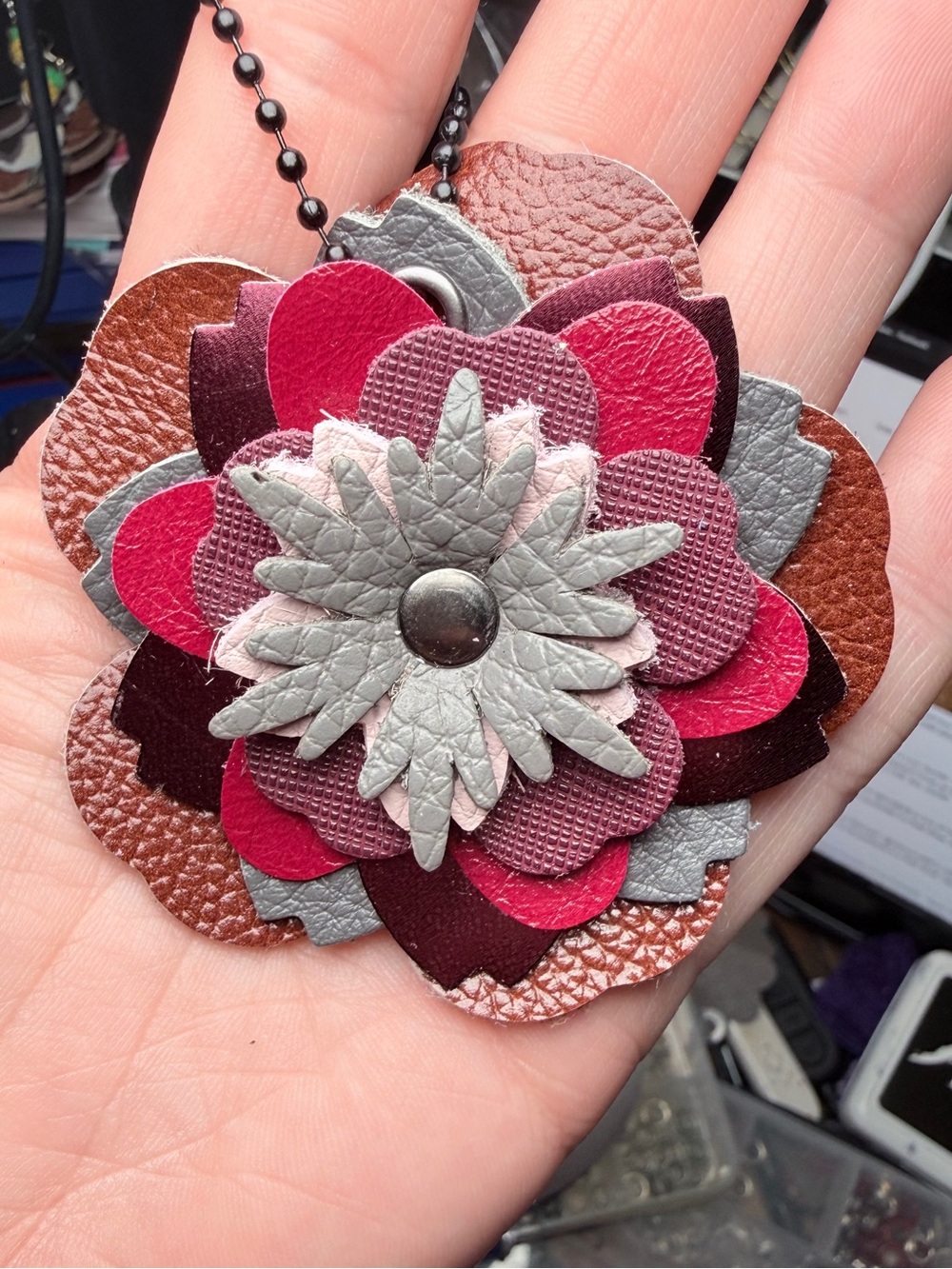 Handmade Floral Bag Charm 💜🩷
